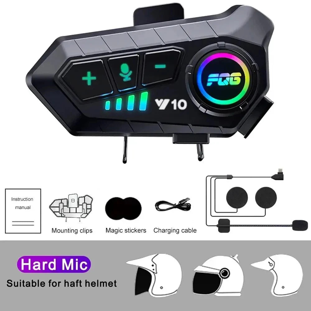 Bluetooth 5.3 Helmet Headset Wireless Hands-Free Call Phone Kit Motorcycle Waterproof Earphone MP3 Music Player Speaker for Moto