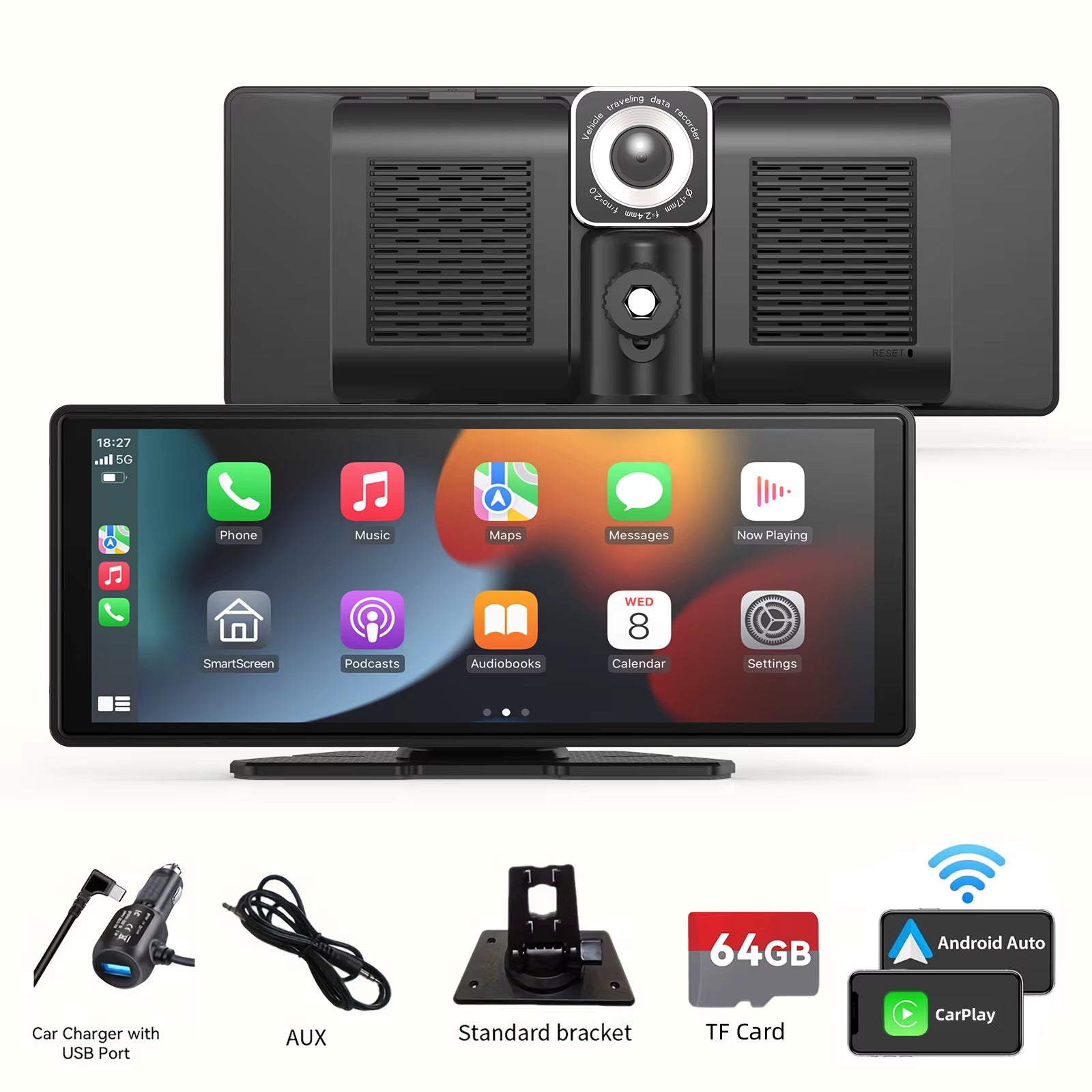 Universal Portable Carplay for Car Screen, Car Radio Multimedia WIFI Video Player Wireless Carplay Screen for Apple or Android