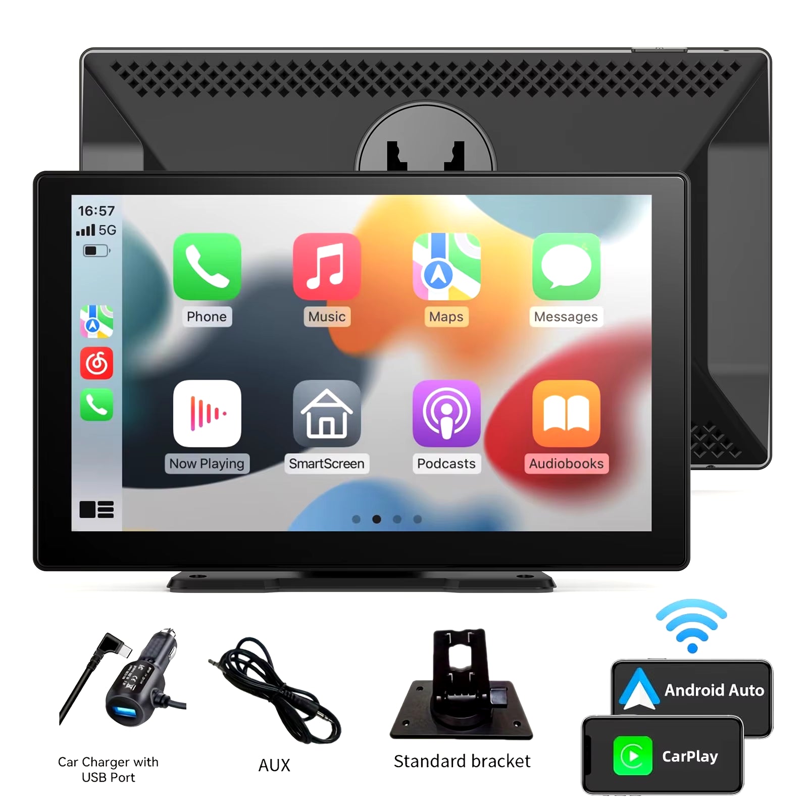 Universal Portable Carplay for Car Screen, Car Radio Multimedia WIFI Video Player Wireless Carplay Screen for Apple or Android