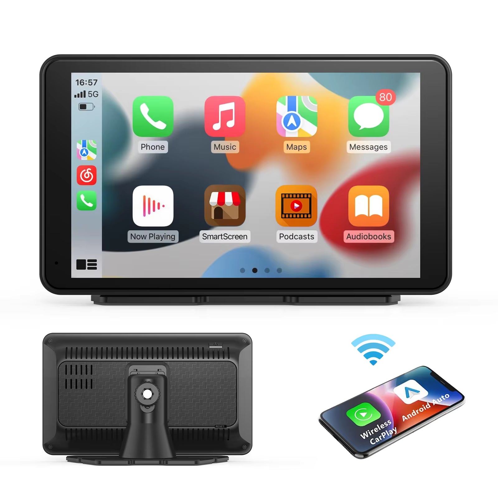 Universal Portable Carplay for Car Screen, Car Radio Multimedia WIFI Video Player Wireless Carplay Screen for Apple or Android