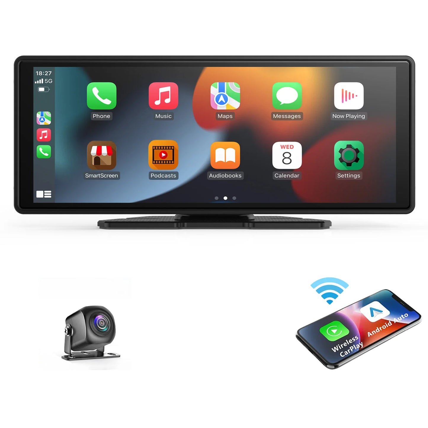 Universal Portable Carplay for Car Screen, Car Radio Multimedia WIFI Video Player Wireless Carplay Screen for Apple or Android